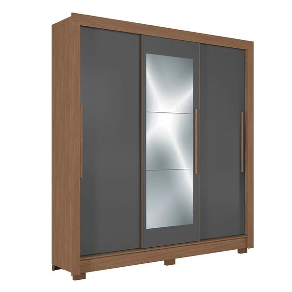 Guarda-Roupa Casal 3 Portas 2 Gavetas Estilo MM Arnaut | Jatoba/Grafitte