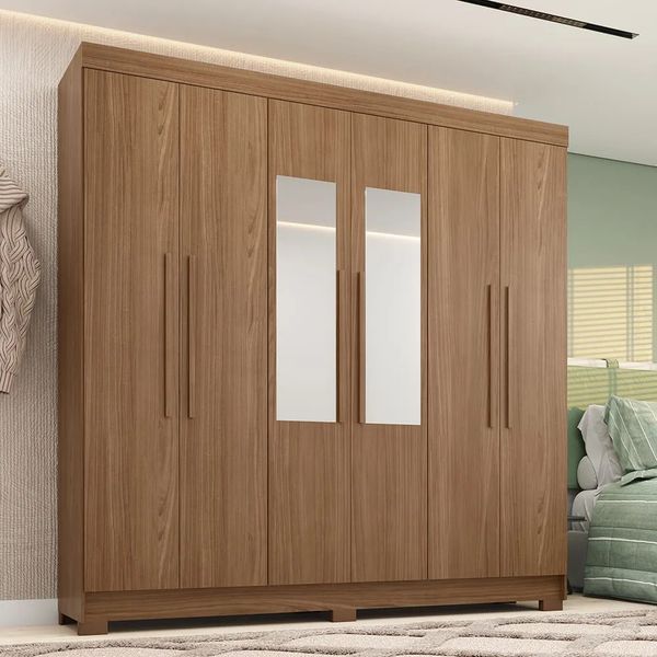 Guarda-Roupa Casal 6 Portas 2 Gavetas Estilo MM Horácio | Jatoba