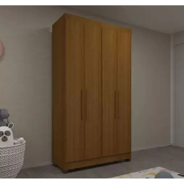 Guarda-Roupa Solteiro 4 Portas 2 Gavetas Eucamoveis Genova | FREIJO