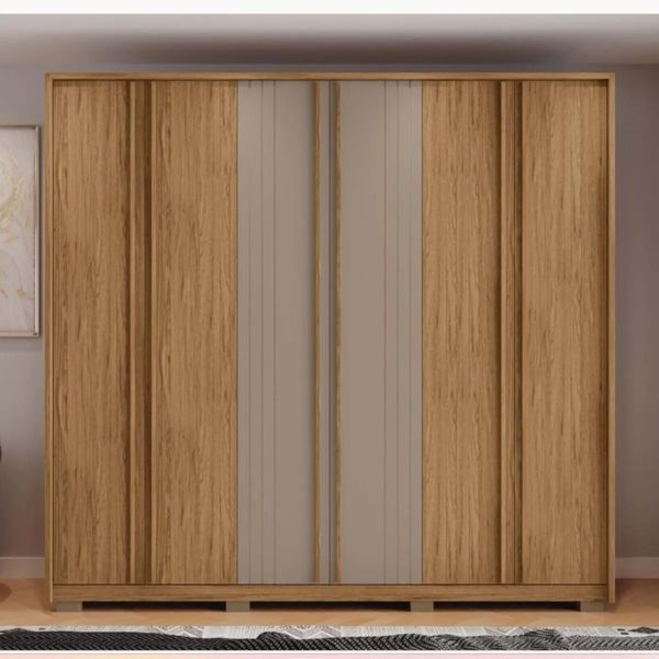 Guarda-Roupa Casal 6 Portas 4 Gavetas Caemmun Mozart | Buriti/Fendi