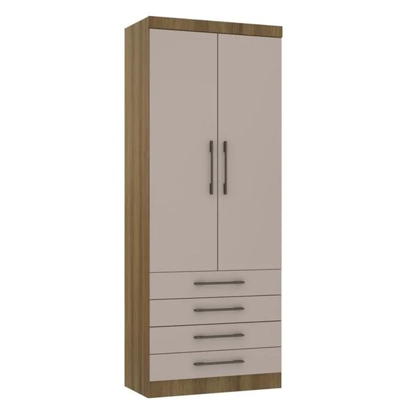 Módulo Guarda-Roupa 2 Portas 4 Gavetas Eucamoveis Paris | Avela/Cinammon