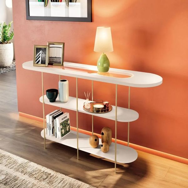 Aparador para Sala de Estar 135 cm HB Móveis Infinity | Off White
