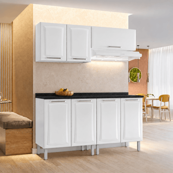 Cozinha Modulada 4 Peças 7 Portas com Tampo Itatiaia Tarsila | Branco