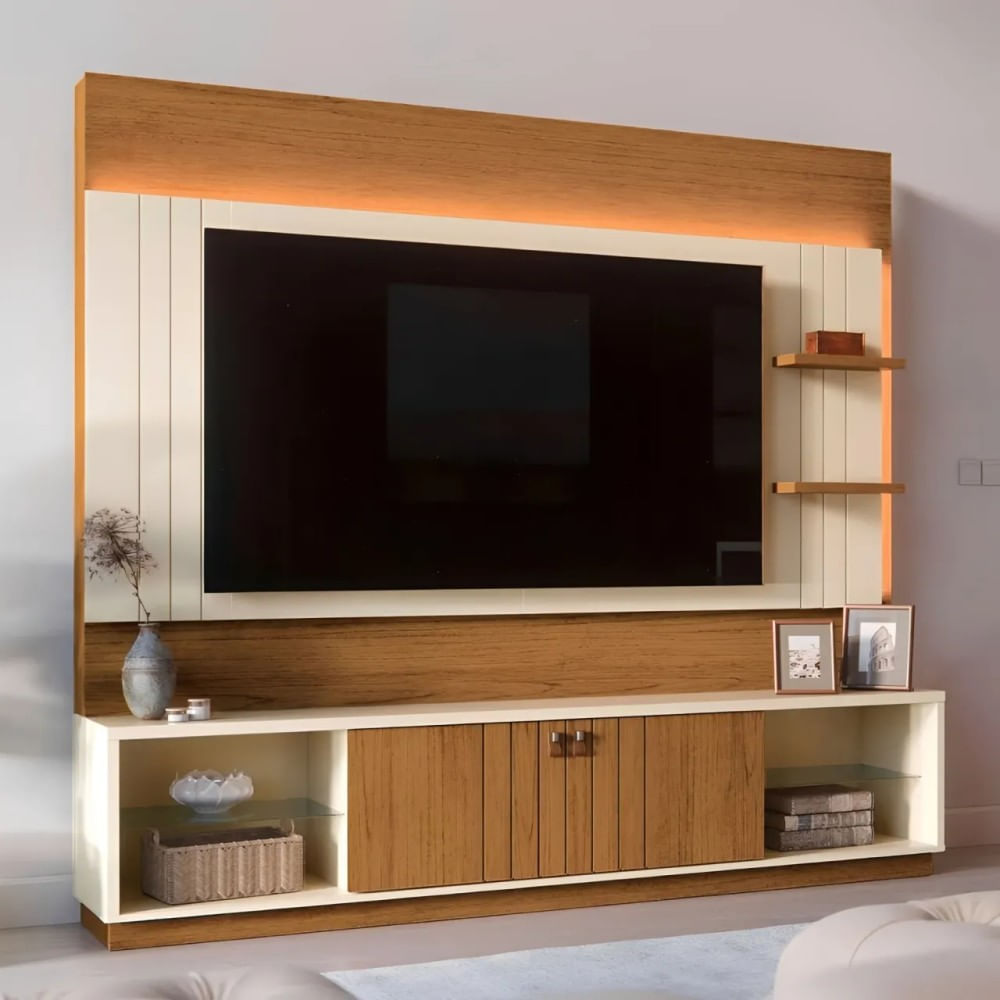 Painel para TV até 65'' com LED 200cm Mobler Guaíba