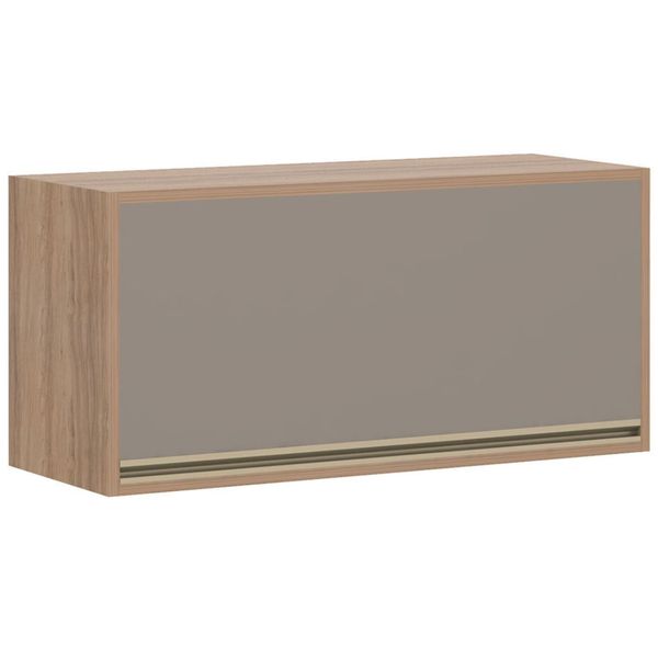 Armário Aéreo Yara 1 Porta Basculante 80cm Luciane | Vanilla/Grafite