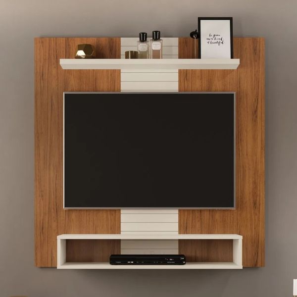Painel para TV até 47'' Suspenso 120cm DJ Moveis Smart | Freijo/Off White
