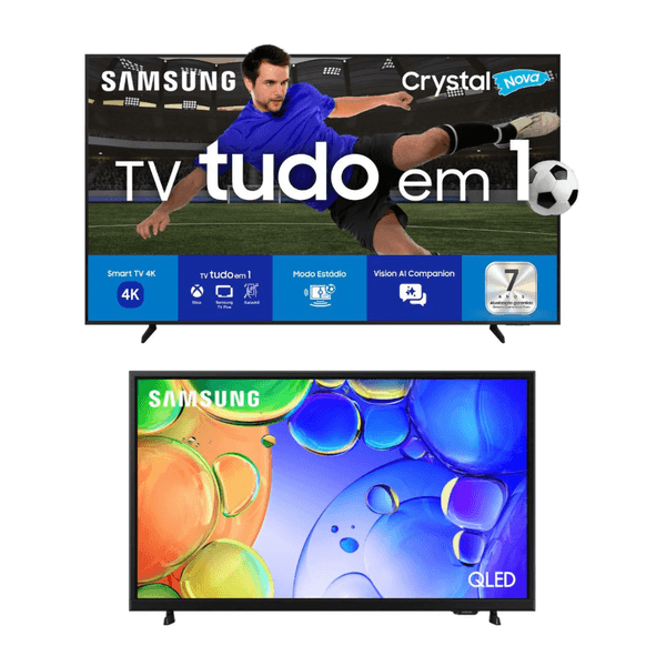 Smart TV 75" UHD 4K Samsung Gaming U8600F e Smart TV 43" QLED Samsung Q5FAAG | Preto (Bivolt)