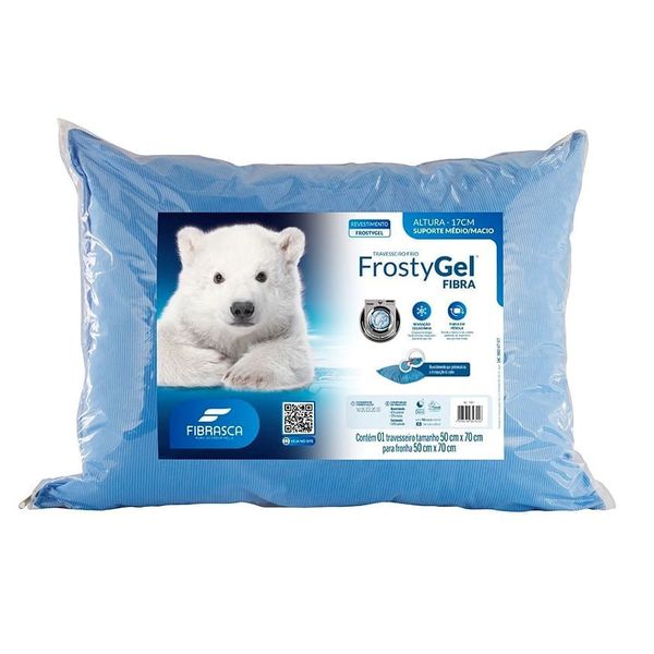 Travesseiro Fibrasca Frostygel Fibra 50x70 | Azul