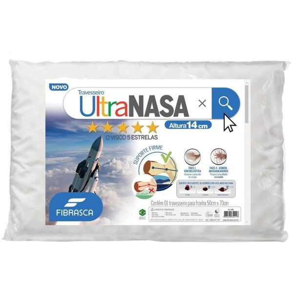Travesseiro Fibrasca Ultra Nasa 100% Poliéster | Branco