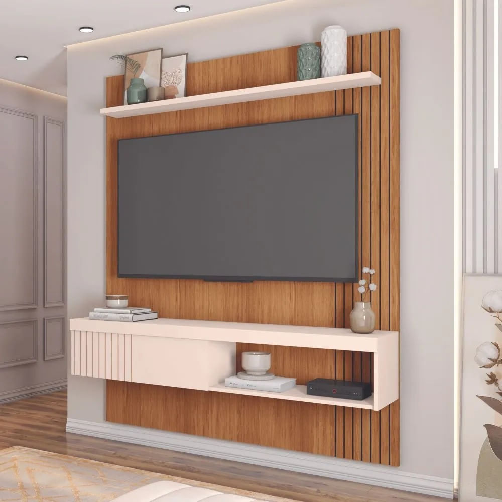 Painel para TV até 55'' Ripado 149,7cm Caemmun Esmeralda