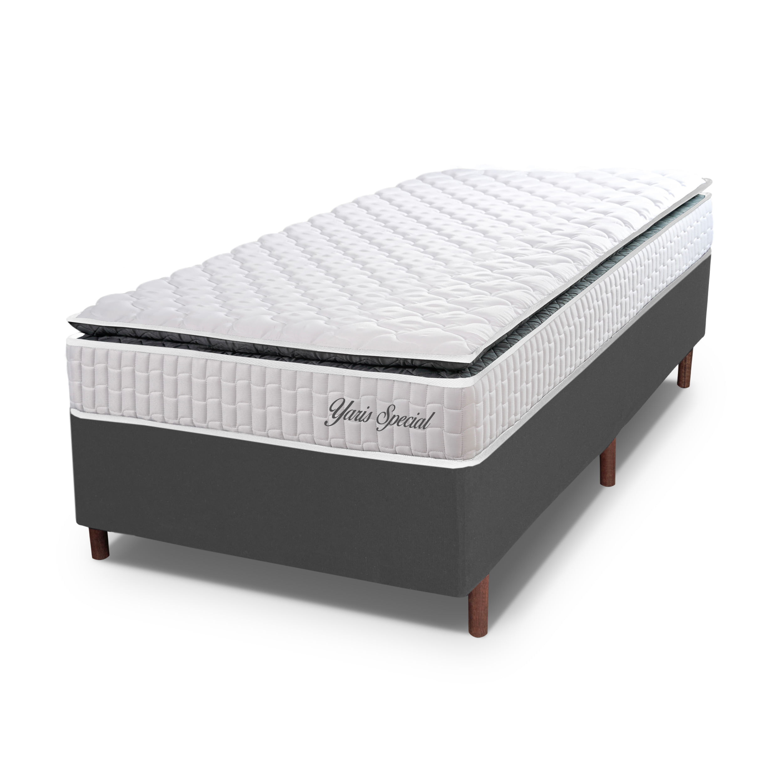 Conjunto Box Solteiro Hellen Molas Ensacadas Pillow Top 88x188x61cm