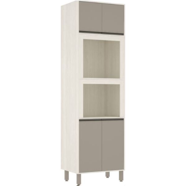 Paneleiro Duplo Línea 4 Portas 2 Nichos Luciane | Patina/Mocca Laca (S/V)