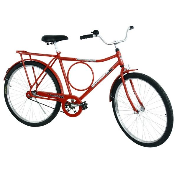 Bicicleta Monark Barra Circular Aro 26 Masculina com Quadro em Aço Carbono | Vermelho