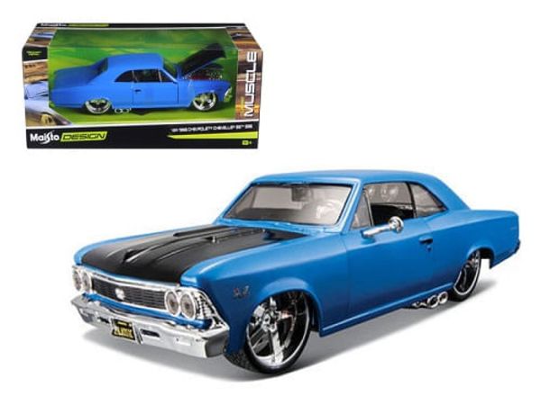 Miniatura Carro Chevrolet Chevelle Ss 396 1/24 Design Azul Maisto 31333