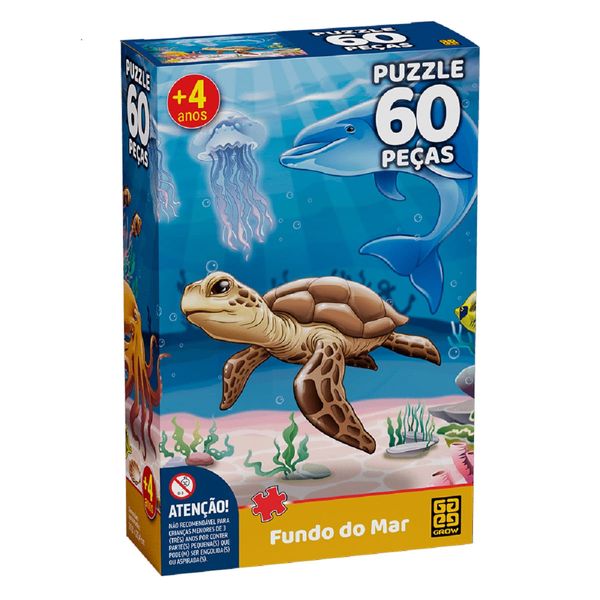 Quebra Cabeça 60 Peças Fundo Do Mar Grow 04240