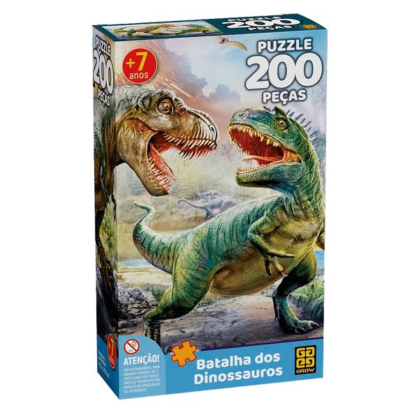 Quebra Cabeça Batalha Dos Dinossauros 200 Peças Grow 04044