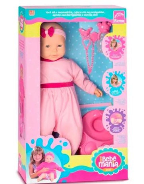 Boneca Bebê Mania Xixi Branca Roma Jensen 5330
