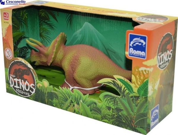 Coleção Dinos Miniaturas Triceratops Roma Jensen 0142