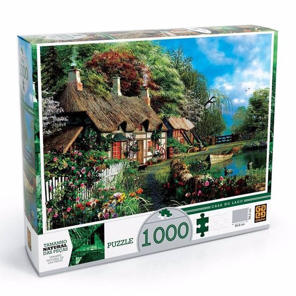 Quebra Cabeça Casa No Lago 1000 Peças Grow 02963