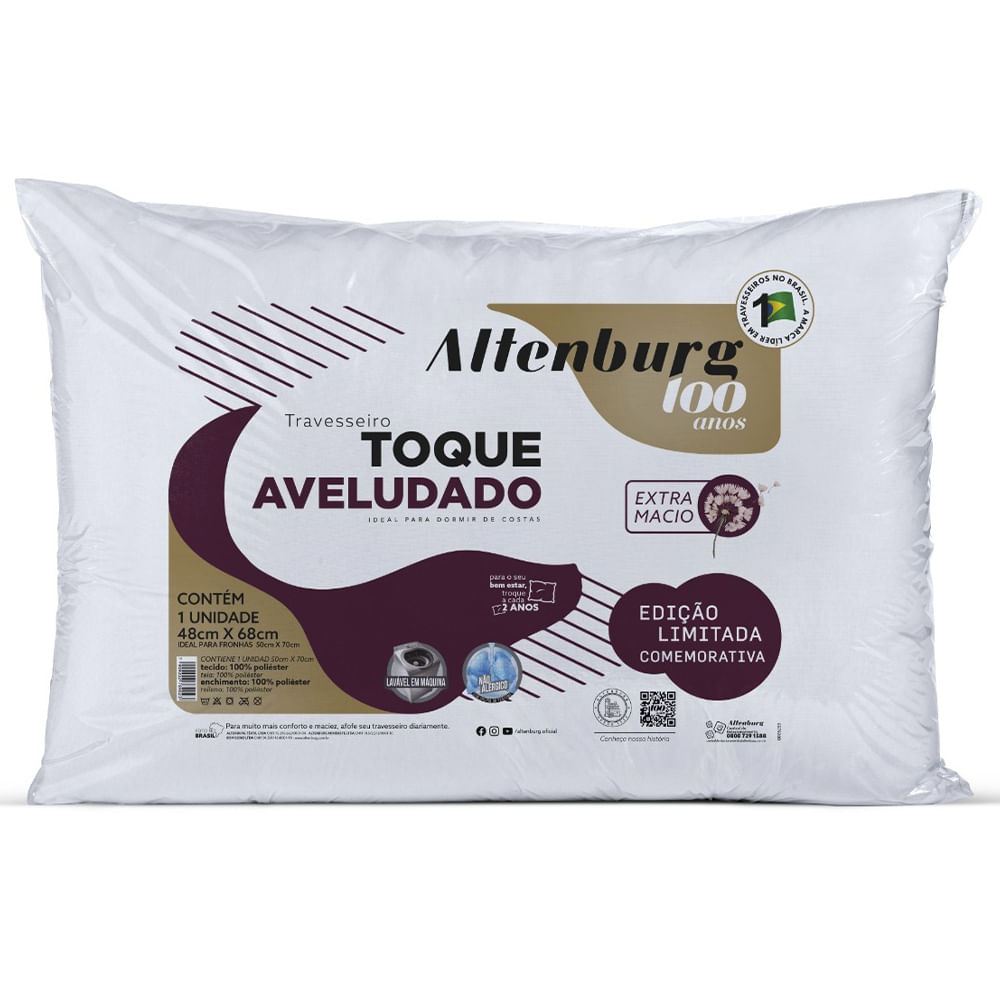 Travesseiro Altenburg Toque Aveludado 48x68