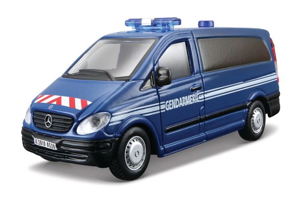 Miniatura Carro Mercedes Benz Vito 1/50 Emergency Azul Bburago 32009