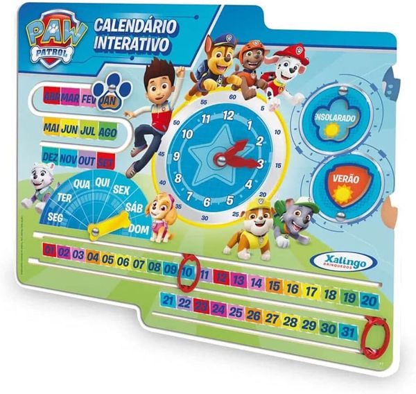 Relógio Calendário Patrulha Canina Xalingo 13854
