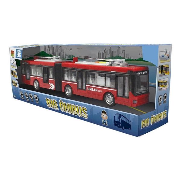 Ônibus Big Bus Fricção Com Luz E Som Dm Brasil Dmt6166