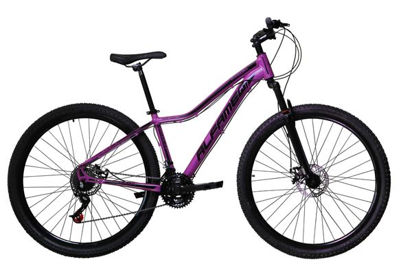 Bicicleta Aro 29 Feminina Alfameq Pandora Alumínio 21v Garfo Suspensão - Lilás/Preto - Tamanho:15