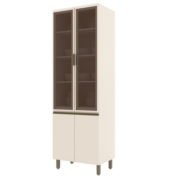 Cristaleira 4 Portas com Vidro Henn Connect | Off White