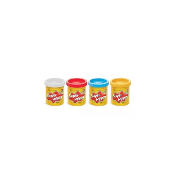 Super Massa 4 Super Potes Branco- Vermelho Amarelo Azul Estrela 1001301400153