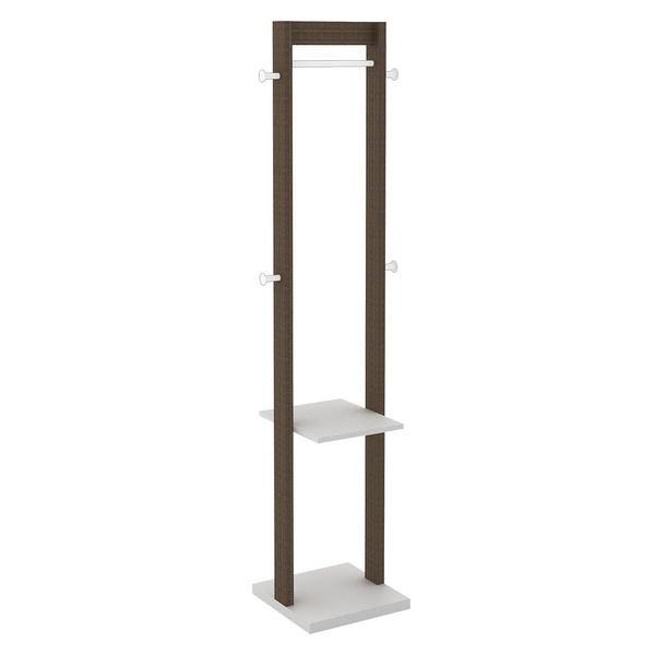 Cabideiro Grande para Quarto Sala de Estar AZ1019 MDP Nogal/Branco G69 - Gran Belo