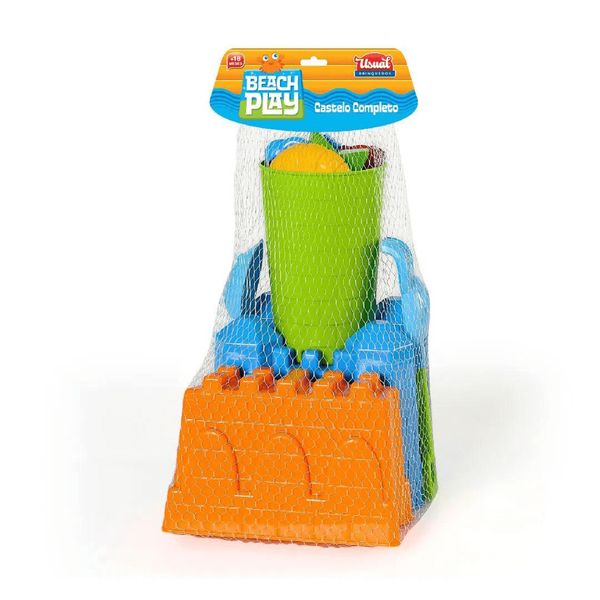 Kit Castelo Completo De Praia Beach Play Laranja Usual Plastic 423