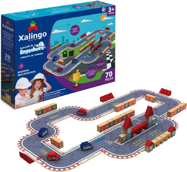 Brincando De Engenheiro 70 Peças Corrida Xalingo 52773