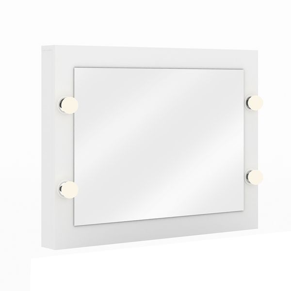 Espelho de Penteadeira Suspensa para Quarto Decorativa PE2006 MPD Branco G69 - Gran Belo
