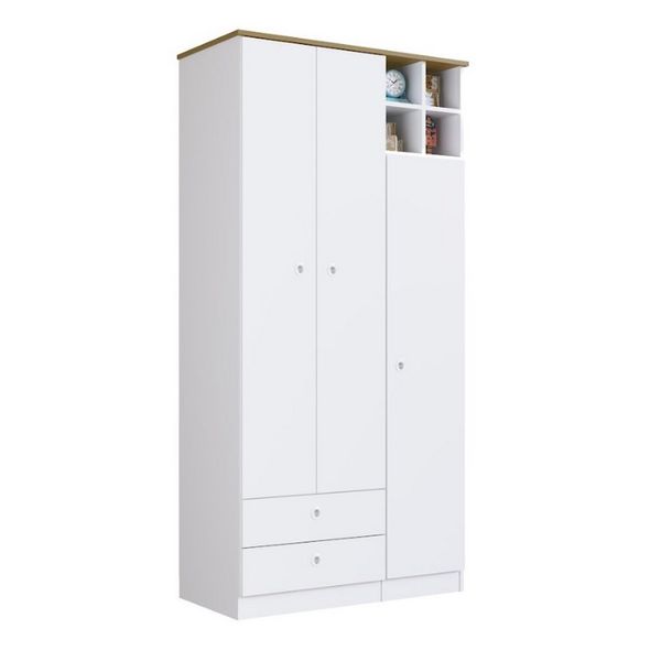 Guarda Roupas Infantil 3 Portas e 2 Gavetas House Art in Móveis Branco