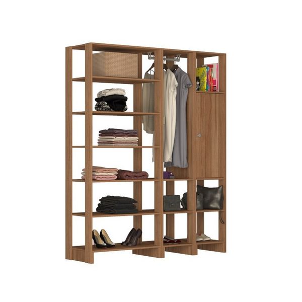 Closet Multi Yes Com Cabideiro Porta e 12 Prateleiras Nova Mobile Montana