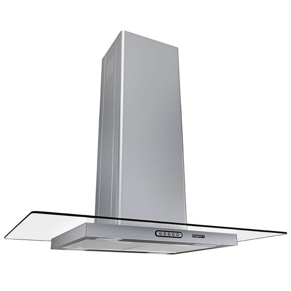 Coifa Ilha 90cm Vidro Reto Fogatti Inox / 110 V