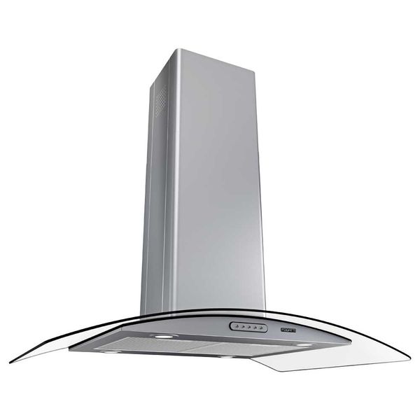 Coifa Ilha 90cm Vidro Curvo Fogatti Inox / 110 V