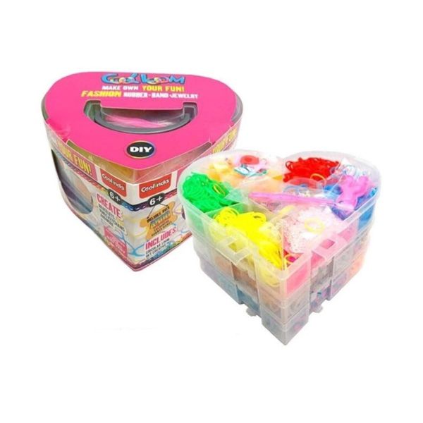 Kit De Elásticos Para Pulseiras Coração 4500 Peças Shiny Toys 001202
