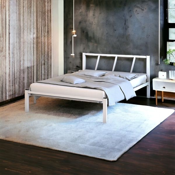 Cama Casal Helena Branco Tubolar De Ferro BRANCO