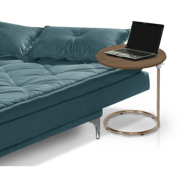 Mesa De Apoio Paty Regulável Base Aço Cobre estilo industrial Lorena Móveis