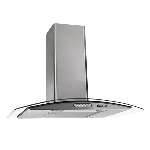 Coifa de Parede 70cm Vidro Curvo Duto Slim Nardelli Inox / 220 V