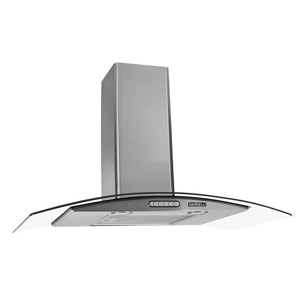Coifa de Parede 90cm Vidro Curvo Duto Slim Nardelli Inox / 110 V