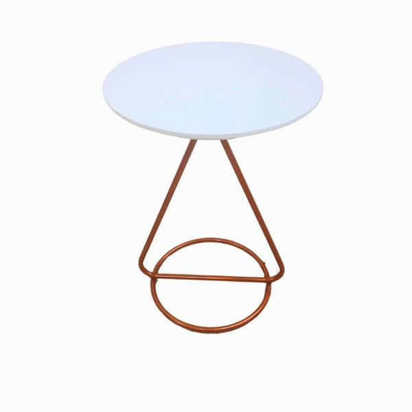 Mesa De Centro Lateral Maria Base de Aço Design Moderno