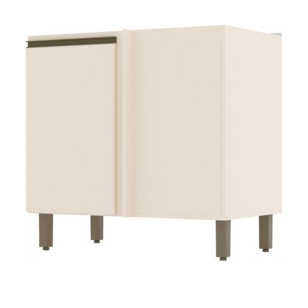 Balcão de Canto Sem Tampo 1 Porta Connect Henn | Off White