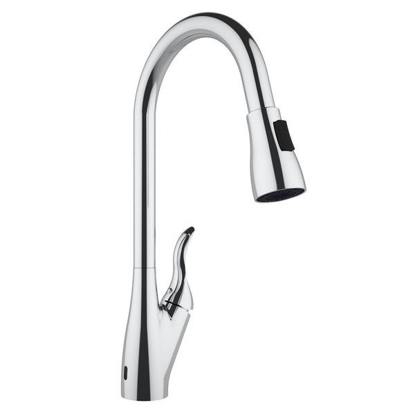 Torneira AREMC06 Misturador De Cozinha Com Sensor 2 Jatos Com Bica Móvel e Retrátil Cromado Inox