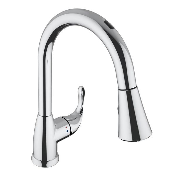Torneira AREMC02 com Sensor Misturador De Cozinha 2 Jatos Com Bica Móvel e Retrátil Cromado Inox