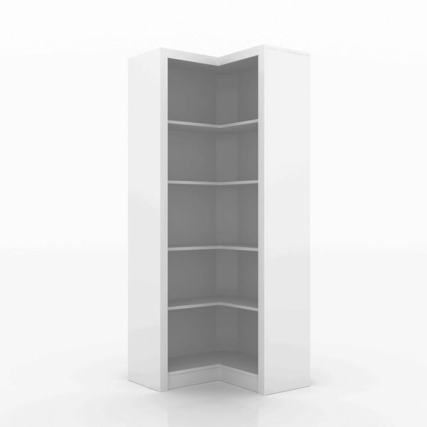 Armário Estante de Canto Alto para Escritório Home Office ME4132 MDP Branco G69 - Gran Belo