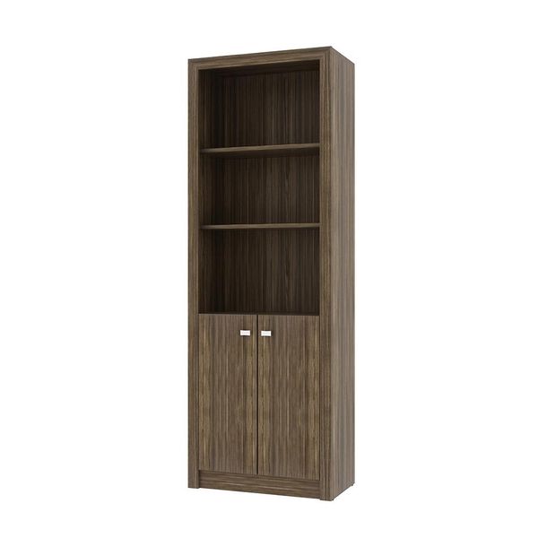 Armário Estante Alto para Escritório Home Office ME4110 MDP Nogal G69 - Gran Belo