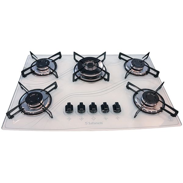 Fogão Cooktop 5 Bocas Tripla Chama Safanelli Branco / Bivolt